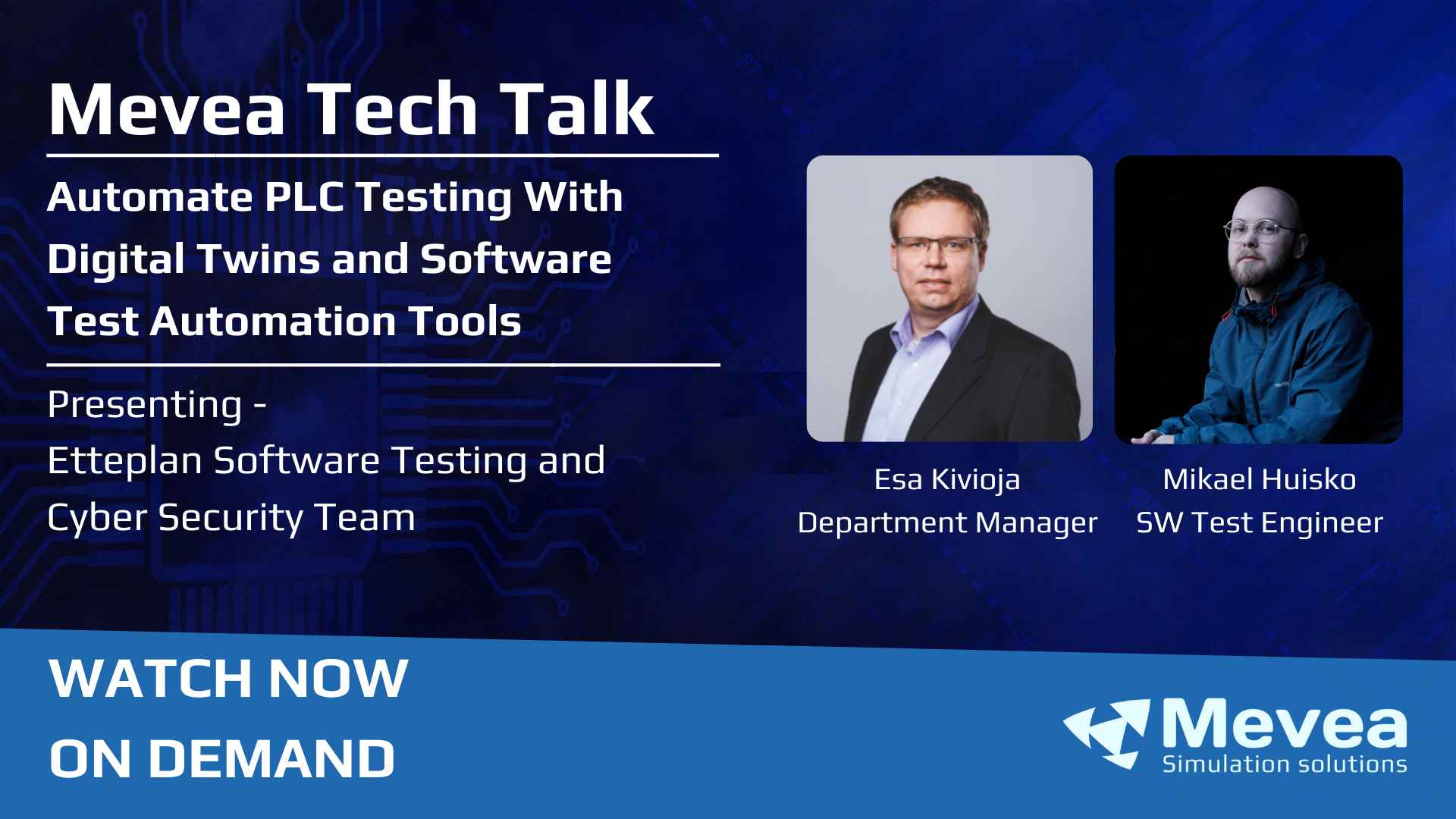 Mevea Tech Talk – Automate PLC Testing With Digital Twins and Software Test Automation Tools